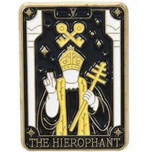 The Hierophant Tarot Card Gold Tone Enamel Pin